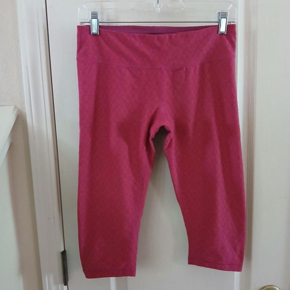 Prana Vibrant Pink/Orange Geometric Print Yoga Capri Pants M Dopamine Gorpcore